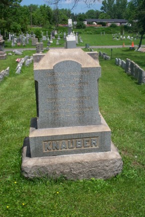Gravestone of Joseph and Mary A. Knauber