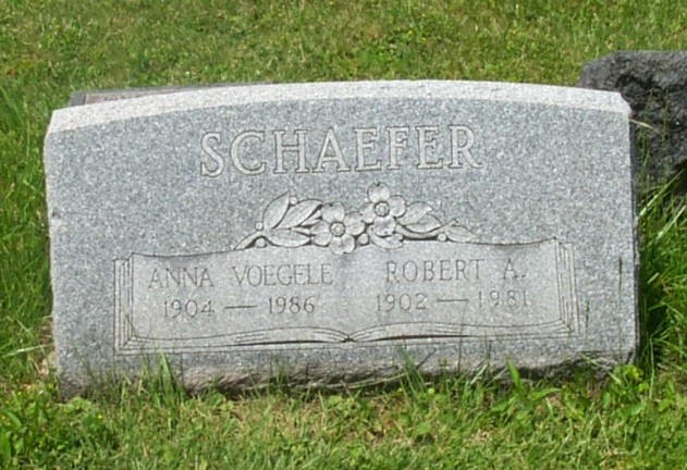 Gravestone of Robert Schaefer and Anna Voegele