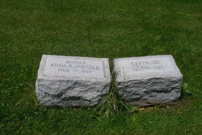 Gravestones of Anna and Gertrude Voegele