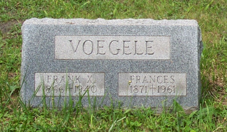 Gravestone of Francis X. Voegele and Frances Kramer